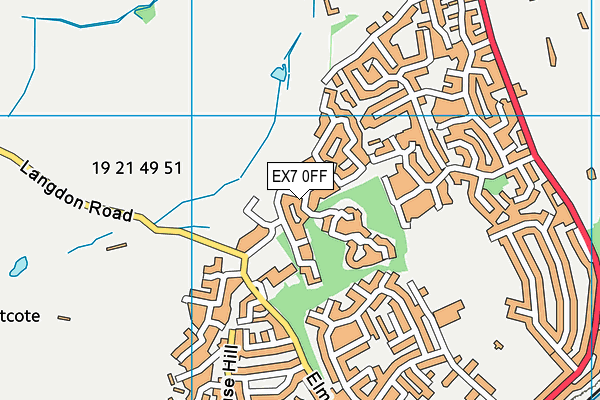 EX7 0FF map - OS VectorMap District (Ordnance Survey)