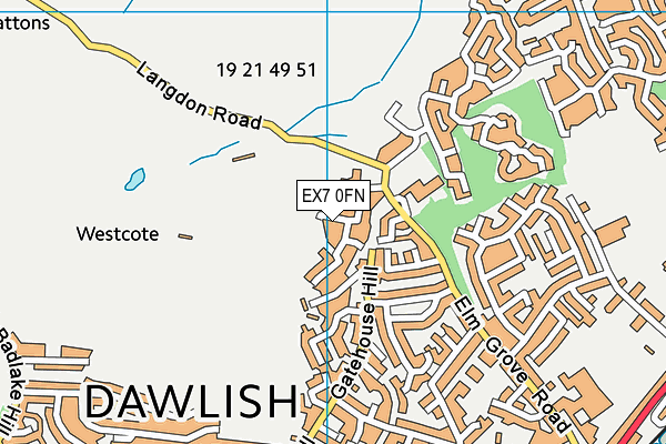 EX7 0FN map - OS VectorMap District (Ordnance Survey)