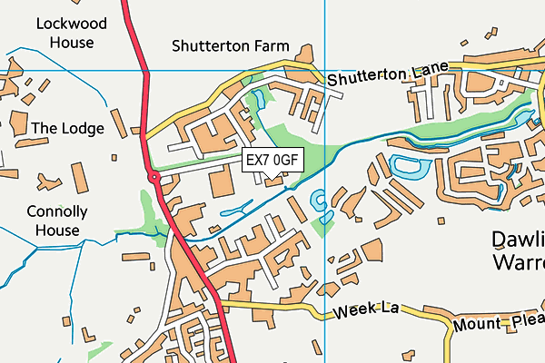 EX7 0GF map - OS VectorMap District (Ordnance Survey)