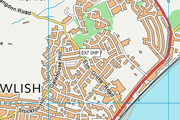 EX7 0HP map - OS VectorMap District (Ordnance Survey)