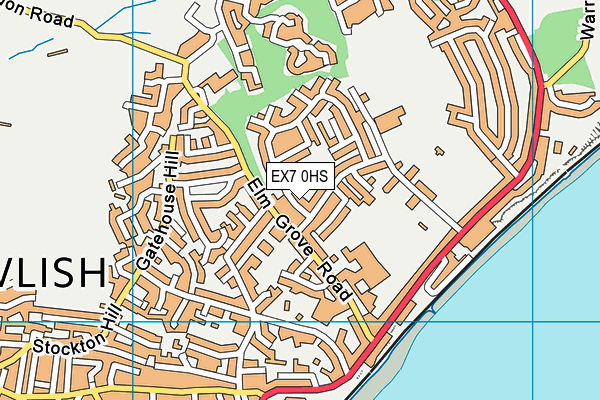 EX7 0HS map - OS VectorMap District (Ordnance Survey)