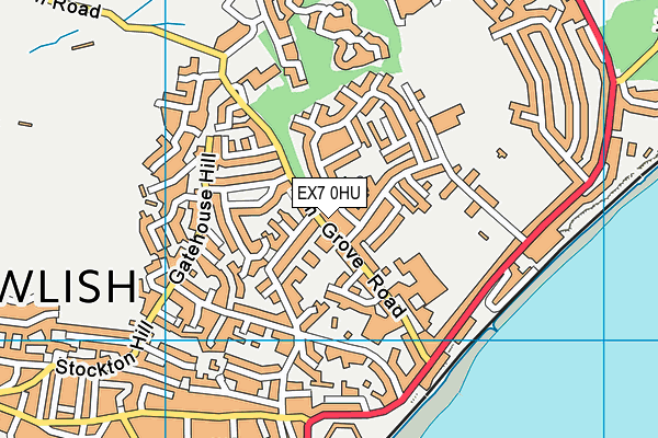 EX7 0HU map - OS VectorMap District (Ordnance Survey)