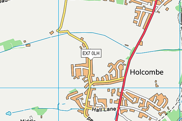 EX7 0LH map - OS VectorMap District (Ordnance Survey)