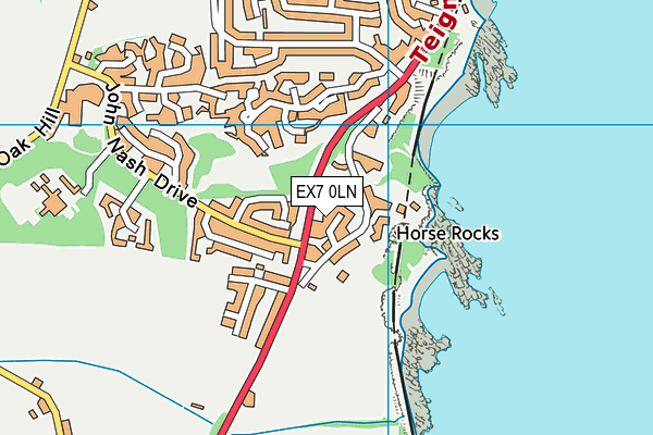 EX7 0LN map - OS VectorMap District (Ordnance Survey)
