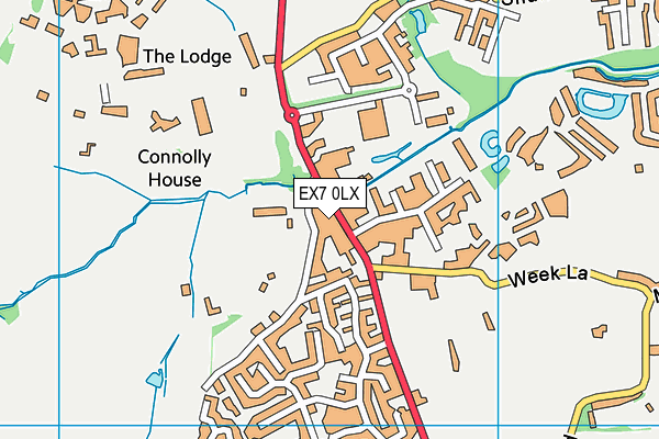 Langdon Hospital Sports Field map (EX7 0LX) - OS VectorMap District (Ordnance Survey)