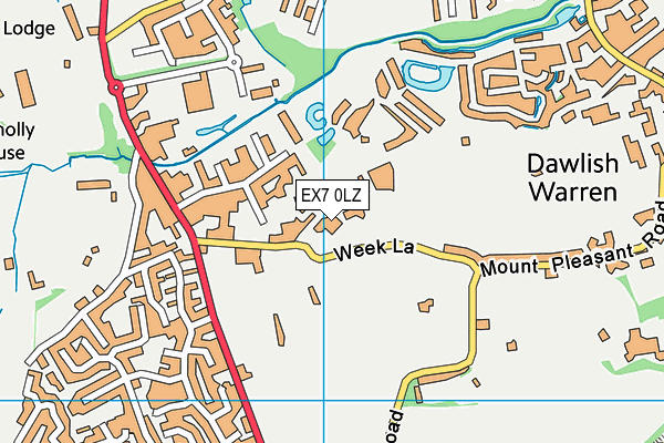 EX7 0LZ map - OS VectorMap District (Ordnance Survey)