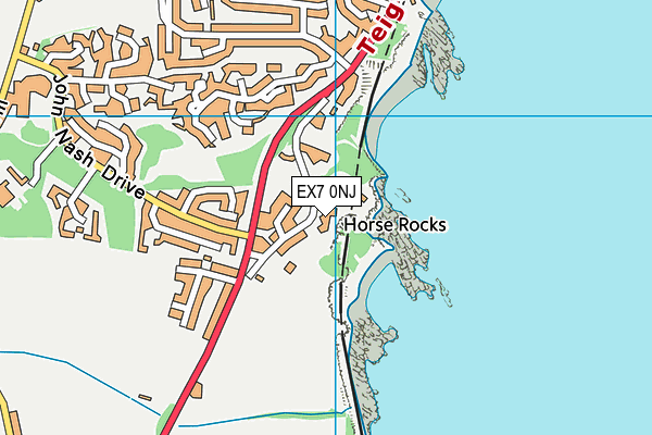 EX7 0NJ map - OS VectorMap District (Ordnance Survey)