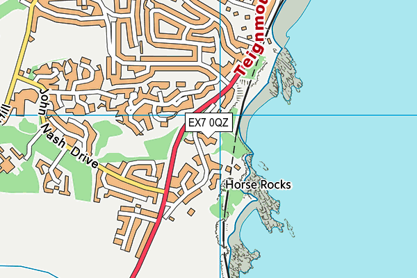 EX7 0QZ map - OS VectorMap District (Ordnance Survey)