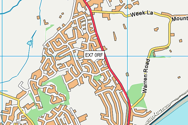 EX7 0RF map - OS VectorMap District (Ordnance Survey)