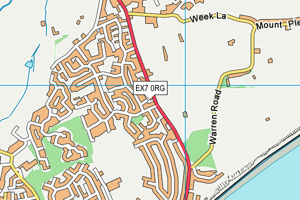 EX7 0RG map - OS VectorMap District (Ordnance Survey)