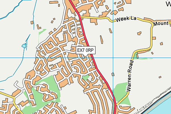 EX7 0RP map - OS VectorMap District (Ordnance Survey)