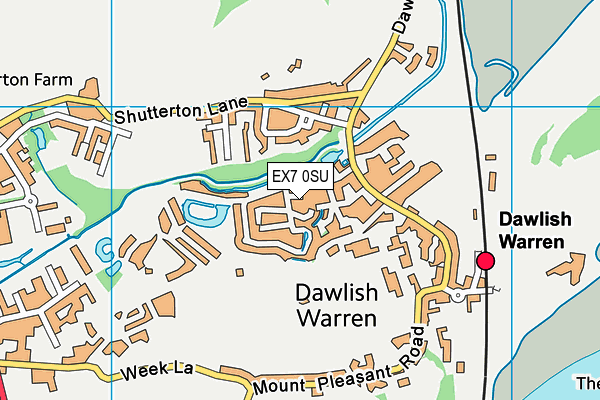 EX7 0SU map - OS VectorMap District (Ordnance Survey)