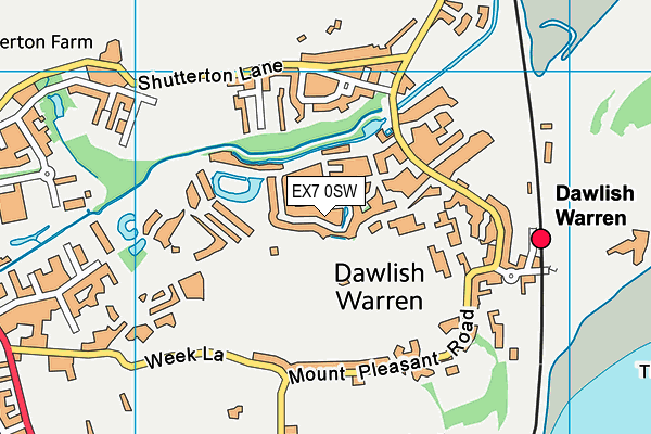 EX7 0SW map - OS VectorMap District (Ordnance Survey)