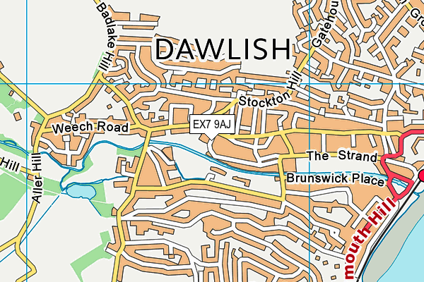 EX7 9AJ map - OS VectorMap District (Ordnance Survey)