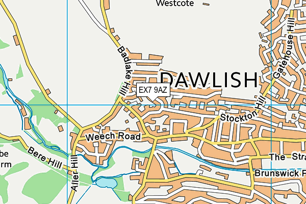 EX7 9AZ map - OS VectorMap District (Ordnance Survey)