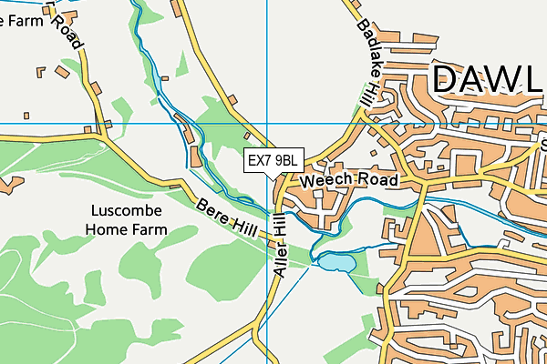 EX7 9BL map - OS VectorMap District (Ordnance Survey)