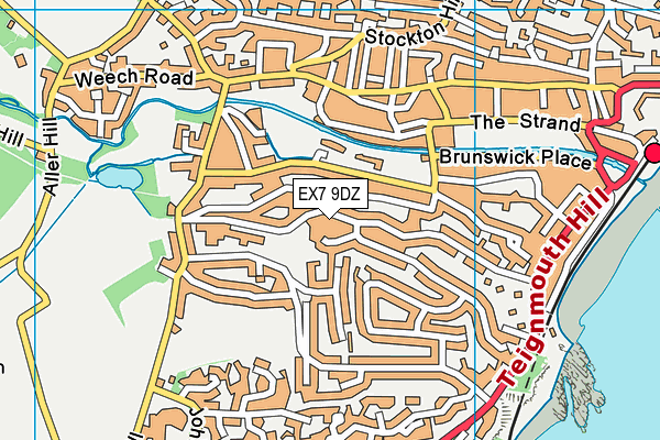 EX7 9DZ map - OS VectorMap District (Ordnance Survey)