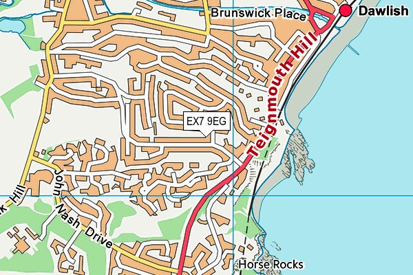 EX7 9EG map - OS VectorMap District (Ordnance Survey)