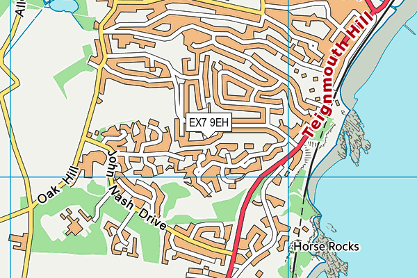 EX7 9EH map - OS VectorMap District (Ordnance Survey)