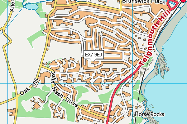EX7 9EJ map - OS VectorMap District (Ordnance Survey)