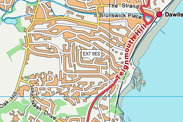 EX7 9ES map - OS VectorMap District (Ordnance Survey)