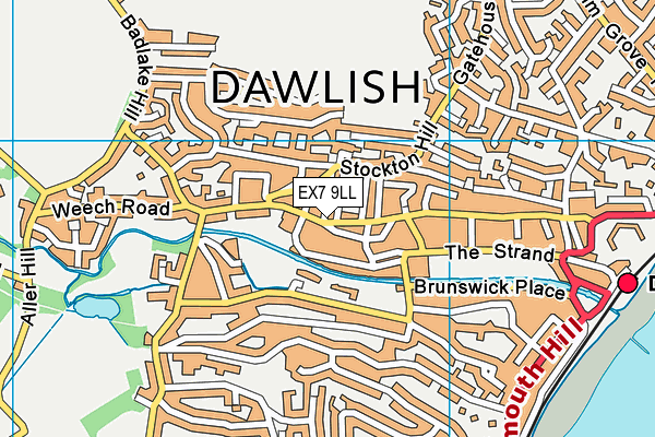 EX7 9LL map - OS VectorMap District (Ordnance Survey)