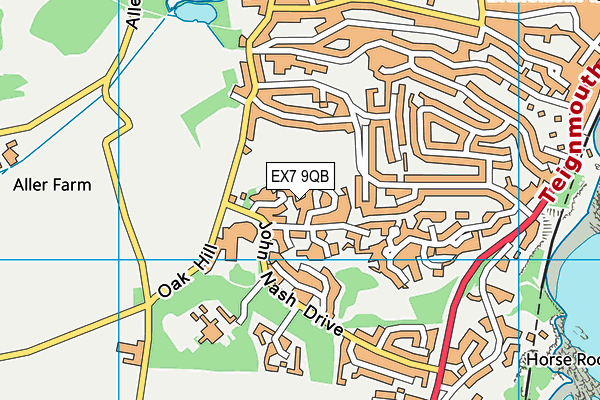 EX7 9QB map - OS VectorMap District (Ordnance Survey)