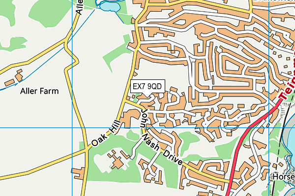 EX7 9QD map - OS VectorMap District (Ordnance Survey)