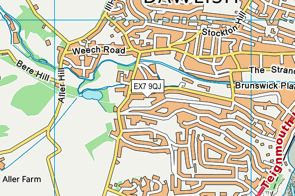 EX7 9QJ map - OS VectorMap District (Ordnance Survey)