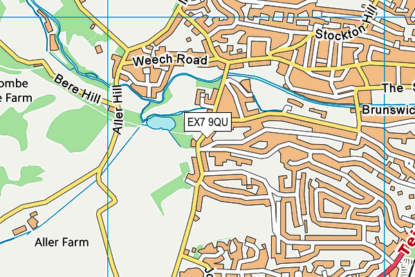 EX7 9QU map - OS VectorMap District (Ordnance Survey)