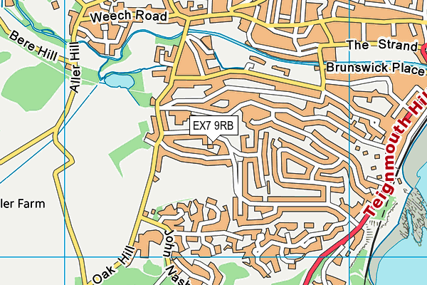 EX7 9RB map - OS VectorMap District (Ordnance Survey)