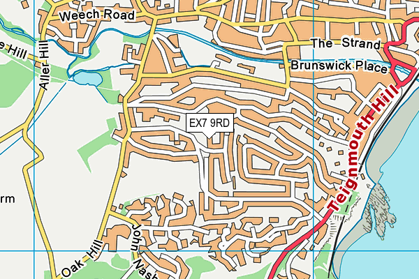EX7 9RD map - OS VectorMap District (Ordnance Survey)