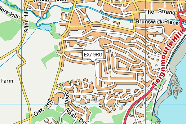 EX7 9RG map - OS VectorMap District (Ordnance Survey)