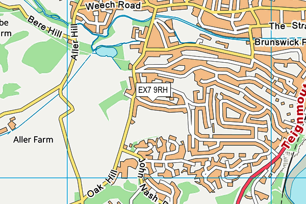 EX7 9RH map - OS VectorMap District (Ordnance Survey)