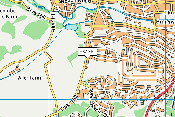 EX7 9RJ map - OS VectorMap District (Ordnance Survey)