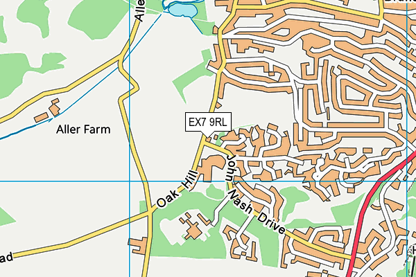 EX7 9RL map - OS VectorMap District (Ordnance Survey)