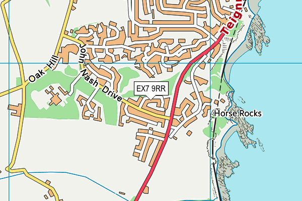 EX7 9RR map - OS VectorMap District (Ordnance Survey)