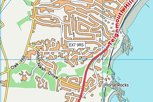 EX7 9RS map - OS VectorMap District (Ordnance Survey)