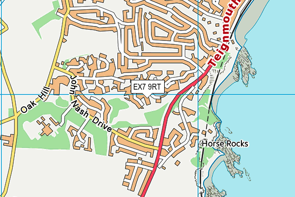 EX7 9RT map - OS VectorMap District (Ordnance Survey)