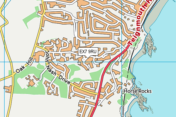 EX7 9RU map - OS VectorMap District (Ordnance Survey)