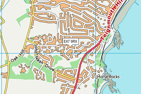 EX7 9RX map - OS VectorMap District (Ordnance Survey)
