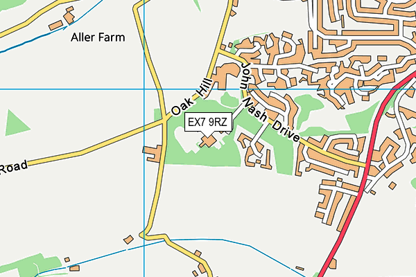EX7 9RZ map - OS VectorMap District (Ordnance Survey)