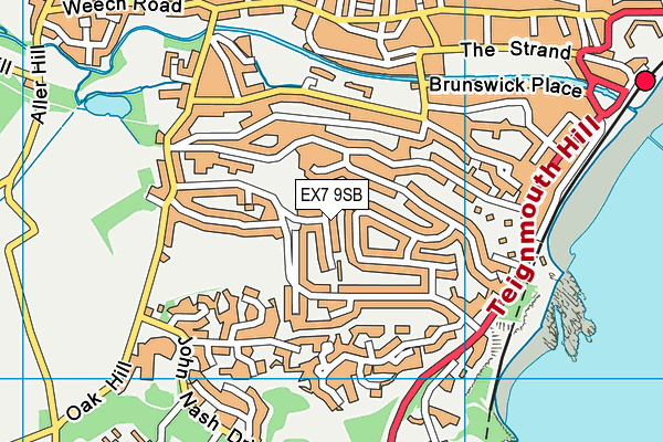 EX7 9SB map - OS VectorMap District (Ordnance Survey)