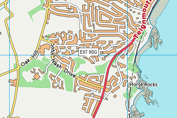 EX7 9SG map - OS VectorMap District (Ordnance Survey)