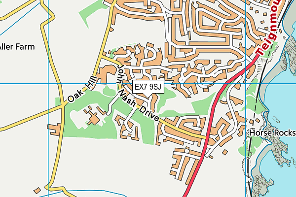 EX7 9SJ map - OS VectorMap District (Ordnance Survey)