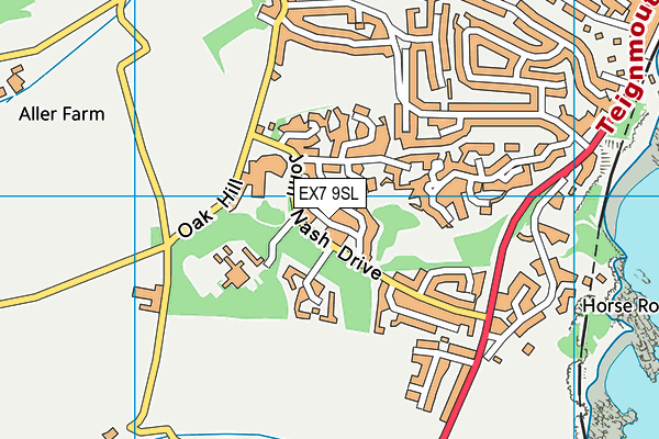 EX7 9SL map - OS VectorMap District (Ordnance Survey)