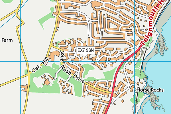 EX7 9SN map - OS VectorMap District (Ordnance Survey)