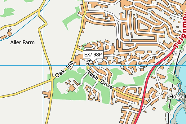 EX7 9SP map - OS VectorMap District (Ordnance Survey)