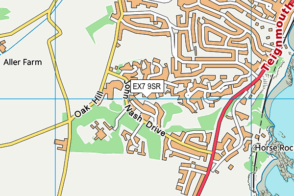EX7 9SR map - OS VectorMap District (Ordnance Survey)