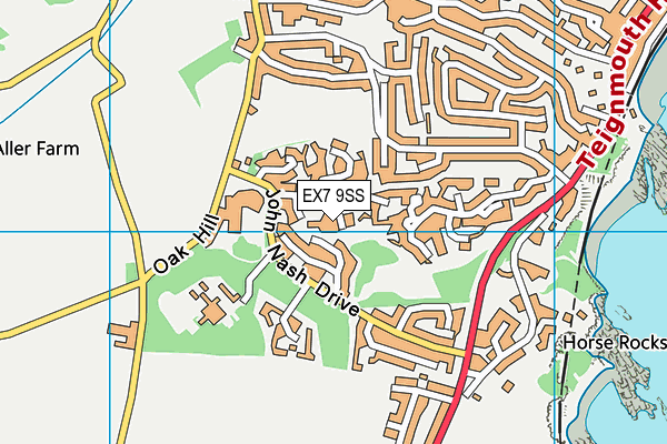 EX7 9SS map - OS VectorMap District (Ordnance Survey)
